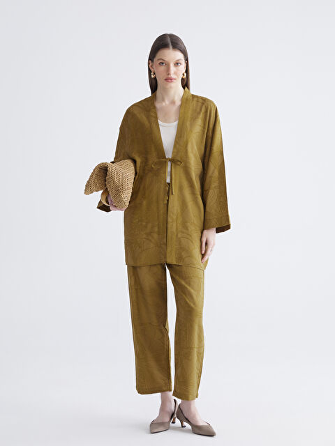 LCW ECO Beli Lastikli Desenli Kadın Pantolon - S6J157Z8-HBT