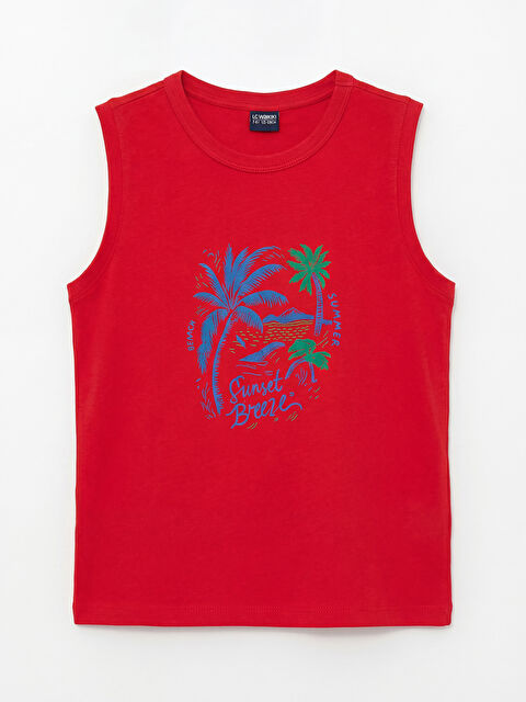 LC WAIKIKI Bisiklet Yaka Baskılı Erkek Çocuk Atlet - S6J166Z4-CSG