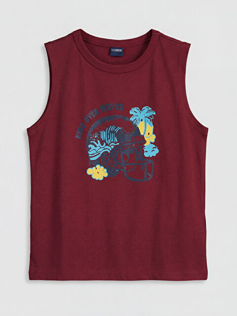 LC WAIKIKI Bisiklet Yaka Baskılı Erkek Çocuk Atlet - S6J169Z4-ZGR