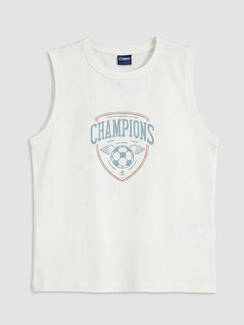 LC WAIKIKI Bisiklet Yaka Baskılı Erkek Çocuk Atlet