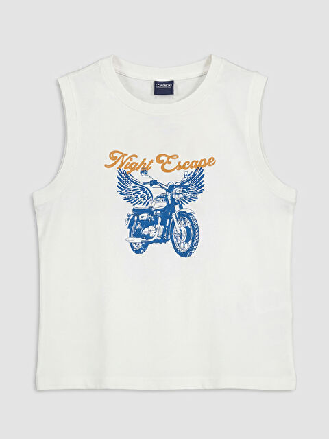 LC WAIKIKI Bisiklet Yaka Baskılı Erkek Çocuk Atlet - S6J173Z4-EEW