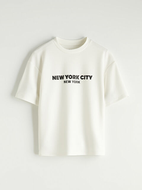 XSIDE New York Baskılı Soft Touch Kadın Tişört - S6J176Z8-R9J