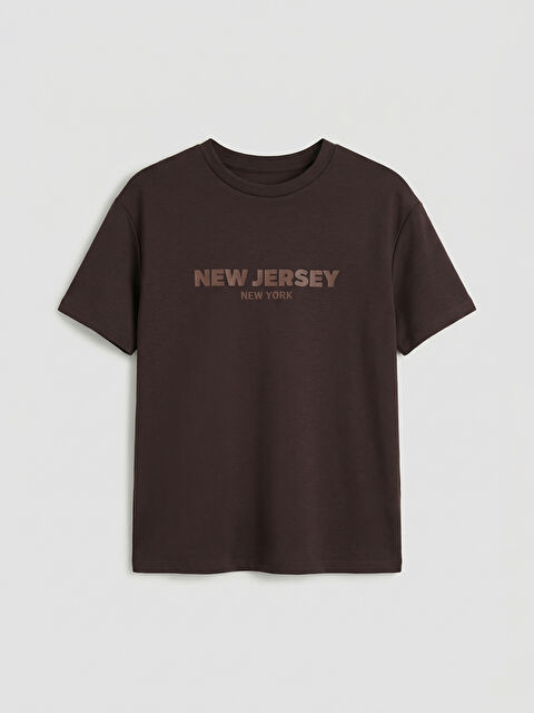 XSIDE Bisiklet Yaka New Jersey Baskılı Kadın Tişört - S6J176Z8-1VF