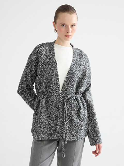 LCWAIKIKI Classic Şal Yaka Desenli Kadın Triko Hırka - S6J187Z8-D6Y