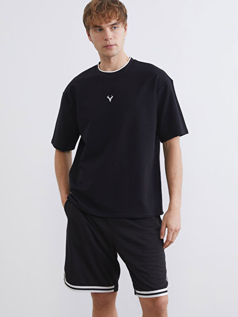 XSIDE ACTIVE Oversize Bisiklet Yaka Spor Erkek Tişört - S6J191Z8-CVL