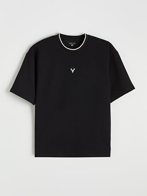 XSIDE ACTIVE Oversize Bisiklet Yaka Spor Erkek Tişört - S6J191Z8-CVL