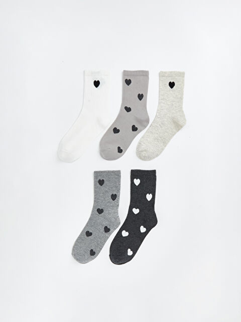 LCW DREAM Kalp Desenli Kadın Soket Çorap 5'li - S6J254Z8-FDU