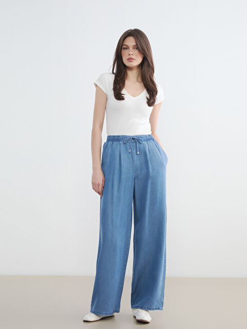 LCW Jeans Дамски дънки с еластична талия и широк крачол