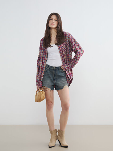 LCW Jeans Жена Индиго Къси дънкови панталони