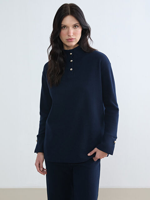 LCWAIKIKI Classic Dik Yaka Kadın Sweatshirt Tunik - S6J357Z8-HRC