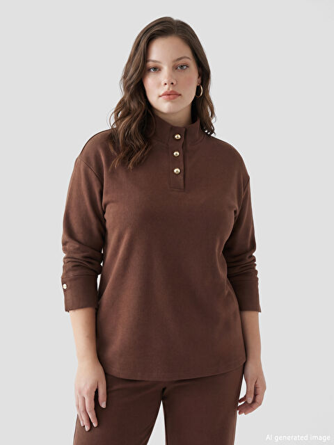 LCW STUDIO Women's High Neck Sweatshirt Tunic - S6J357Z8-L0F