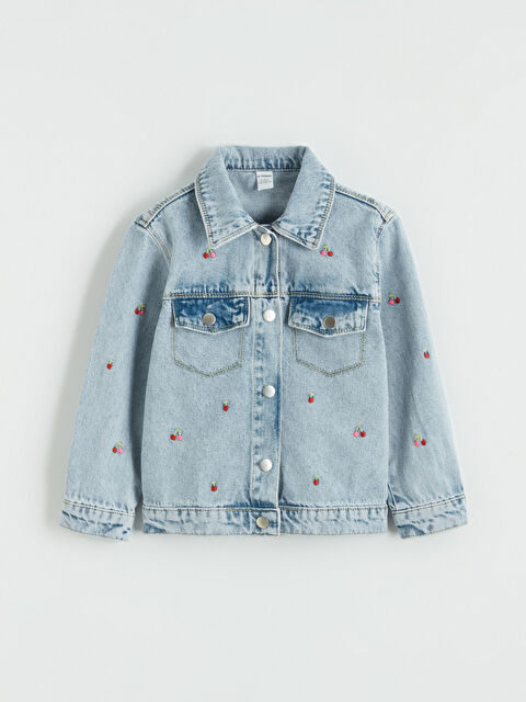 LCW Kids  Nakışlı Kız Çocuk Jean Ceket