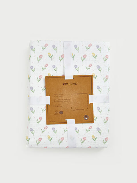 LCW HOME Çiçek Desenli Çift Kişilik Yatak Örtüsü 200x220 cm