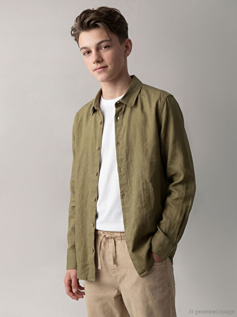 LCW Kids ұзын жеңді поплин ұлдарға арналған жейде