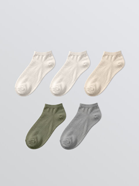 LCW DREAM Kadın Düz Patik Çorap 5'li - S6J414Z8-J1G