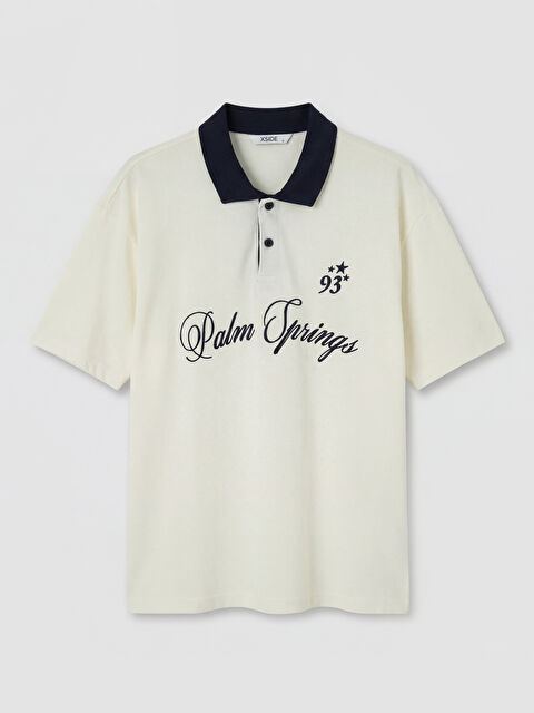 XSIDE Polo Yaka Nakışlı Erkek Tişört