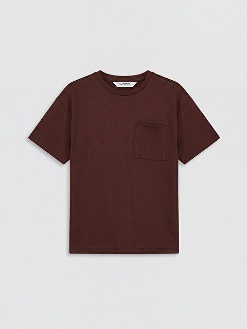 LCW Kids Bisiklet Yaka Cepli Kız Çocuk Tişört