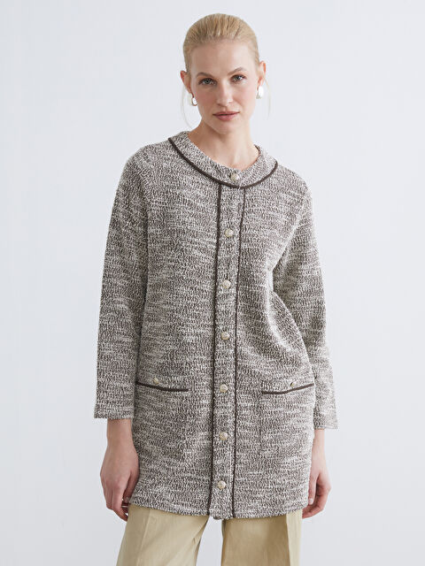 LCW Grace Bisiklet Yaka Kadın Hırka - S6J486Z8-MJD