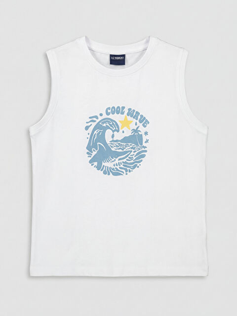 LC WAIKIKI Bisiklet Yaka Baskılı Erkek Çocuk Atlet - S6J504Z4-J5E