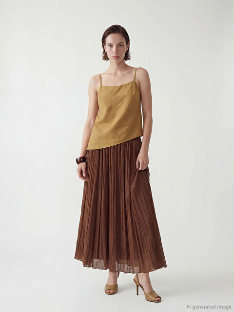 LCWAIKIKI Classic Φούστα από σιφόν με πλισέ και ελαστική μέση για γυναίκες