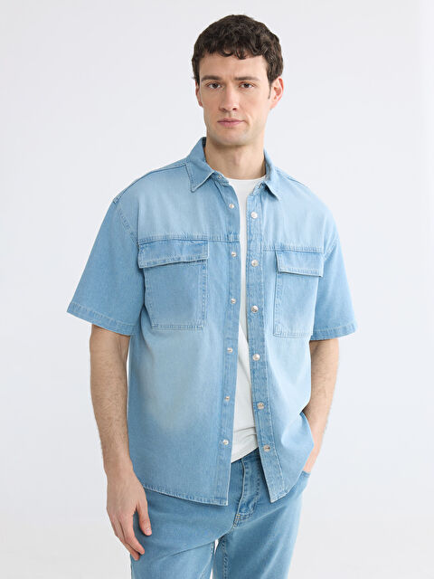 LCW Jeans Rahat Kalıp Erkek Jean Gömlek