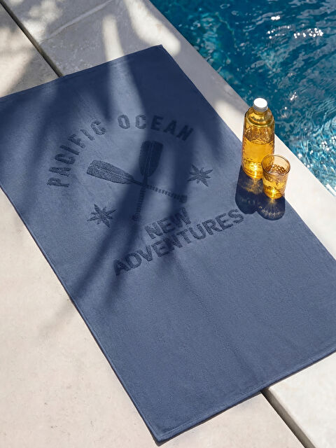 LCW ECO Desenli Pamuklu Erkek Plaj Havlusu  - S6J633Z8-CRP