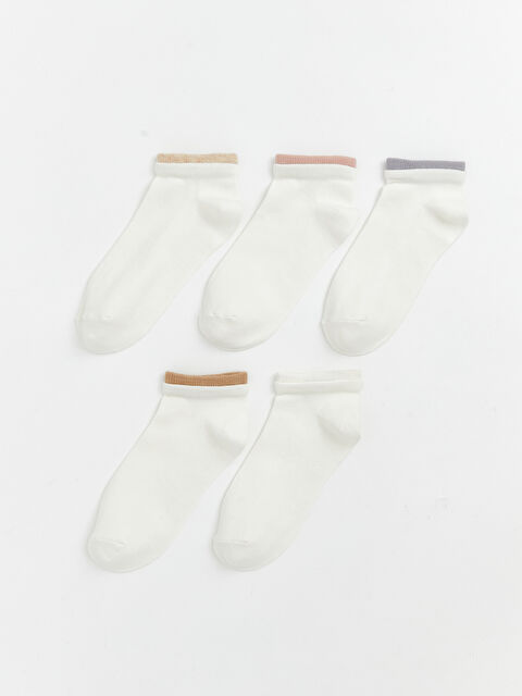 LCW DREAM Kadın Düz Patik Çorap 5'li - S6J674Z8-FDU