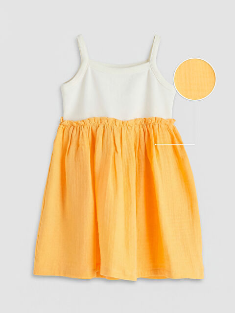 LCW Kids فستان طوبي مصفر فتاة