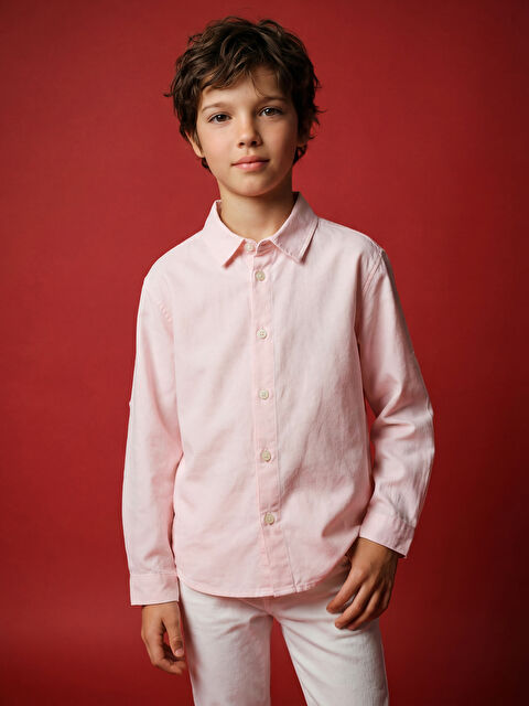 LCW Kids Erkek Çocuk Uzun Kollu Oxford Gömlek - S6J844Z1-FXW