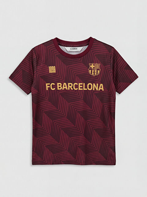 LCW Kids تي شيرت أولاد مطبوع من نادي برشلونة بياقة دائرية - S6J846Z4-LQV