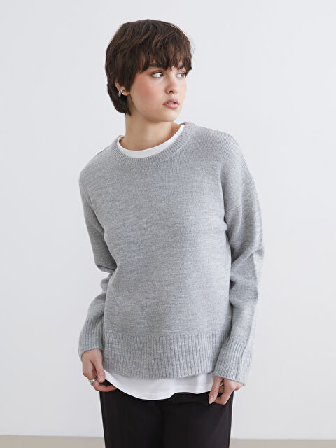 XSIDE Bisiklet Yaka Kadın Triko Kazak - S6J856Z8-LAL