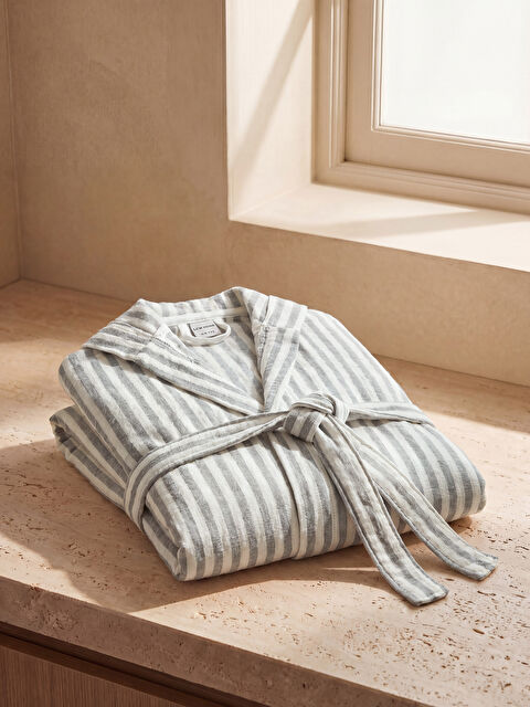 LCW HOME Çizgili Erkek Çocuk Müslin Bornoz