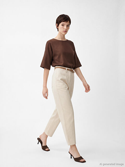 LCW Jeans Τζιν Καρότο Fit με Ζώνη για γυναίκες - S6J876Z8-FWM