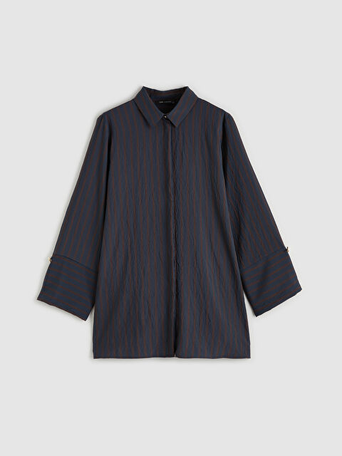 LCWAIKIKI Classic Çizgili Kadın Gömlek Tunik - S6J888Z8-LGS