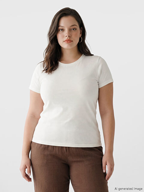 LCW EVERYDAY Bisiklet Yaka Kadın Tişört - S6J917Z8-FEL