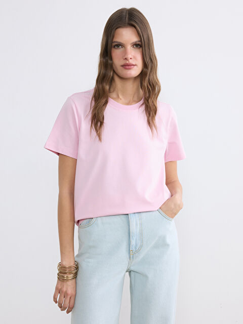 LCWAIKIKI Basic تي شيرت نسائي بكول مدور