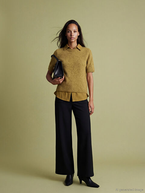 LCWAIKIKI Classic Standart Fit Geniş Paça Kadın Pantolon - S6J922Z8-CVL