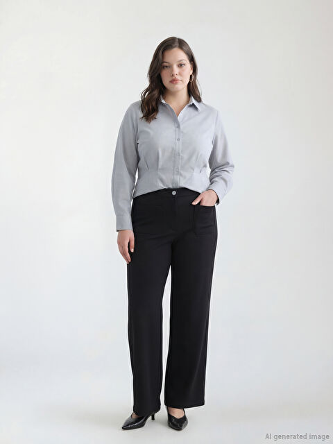 LCW STUDIO Әйелдерге арналған стандартты пішімдегі кең балақ шалбар - S6J922Z8-CVL