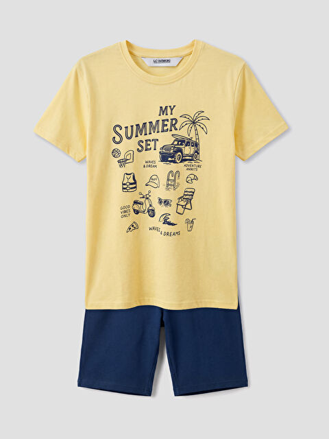 LCW Kids Boy YELLOW Shortie Pyjama Set - S6J972Z4-FDS