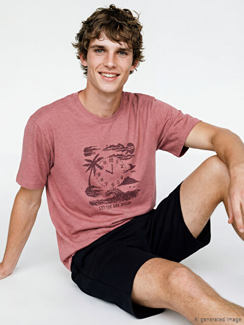 LCW ECO  Baskılı Erkek Şortlu Pijama Takımı - S6J974Z8-ZTS