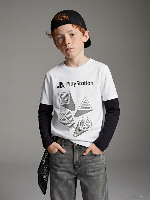 LCW Kids Bisiklet Yaka PlayStation Baskılı Erkek Çocuk Tişört - S6J999Z4-FFB