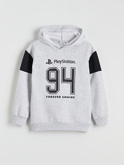 LCW Kids Kapüşonlu PlayStation Baskılı Erkek Çocuk Sweatshirt - S6JA00Z4-DD0