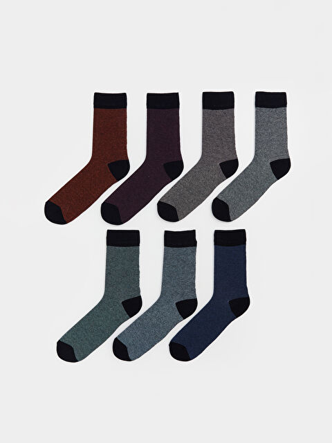LCW ACCESSORIES Çizgili Erkek Soket Çorap 7'li - S6JA73Z8-K00