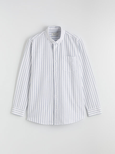 LCW Vision Regular Fit Çizgili Oxford Erkek Gömlek - S6JA89Z8-R9J