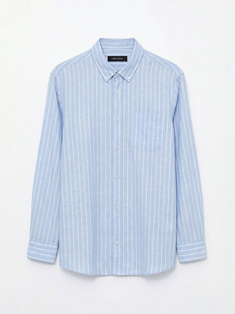 LCW Vision Regular Fit Çizgili Oxford Erkek Gömlek - S6JA89Z8-Z2P