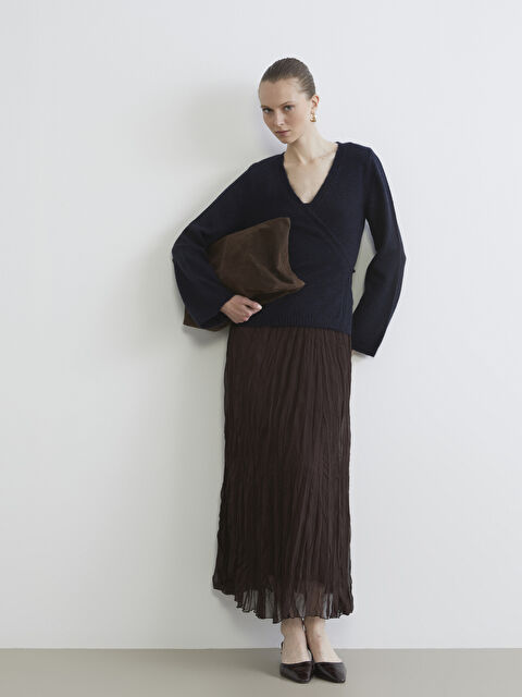 LCWAIKIKI Classic Beli Lastikli Şifon Etek	 - S6JA97Z8-R39