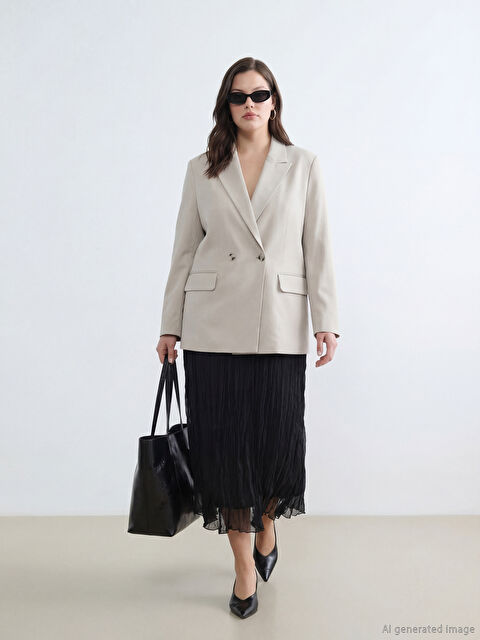 LCWAIKIKI Classic Beli Lastikli Şifon Etek - S6JA97Z8-CVL