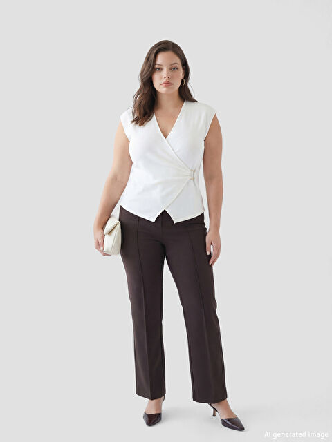 LCWAIKIKI Classic High Waist Spanish Leg Women's Trousers - S6JB05Z8-ZP7