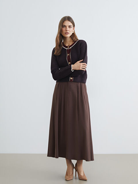 LCWAIKIKI Classic Yüksek Bel Pileli Etek - S6JB13Z8-HEH