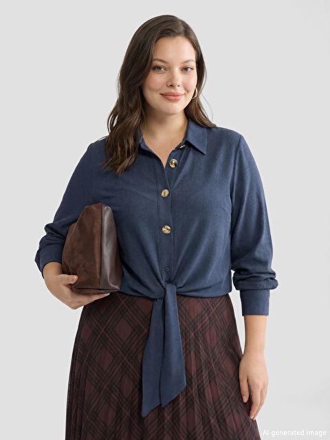 LCW EVERYDAY Önü Bağlamalı Kadın Gömlek - S6JB25Z8-354